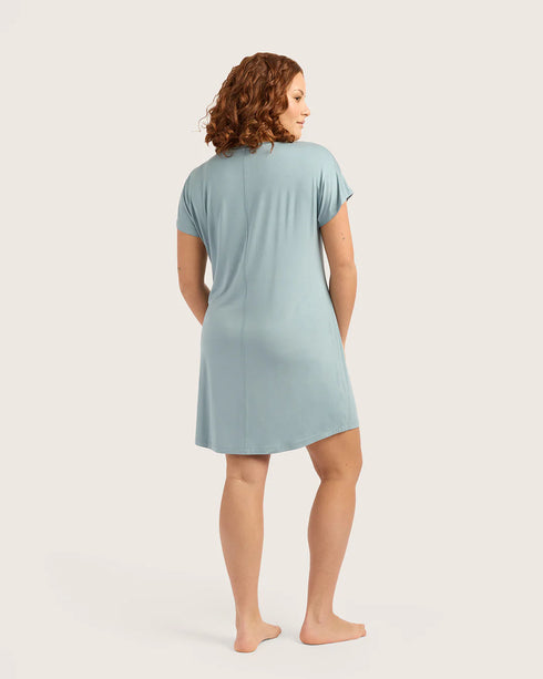 GoodNight Dress Mineral Blue M-BOODY Organic Bamboo Wear-Matakana Pharmacy